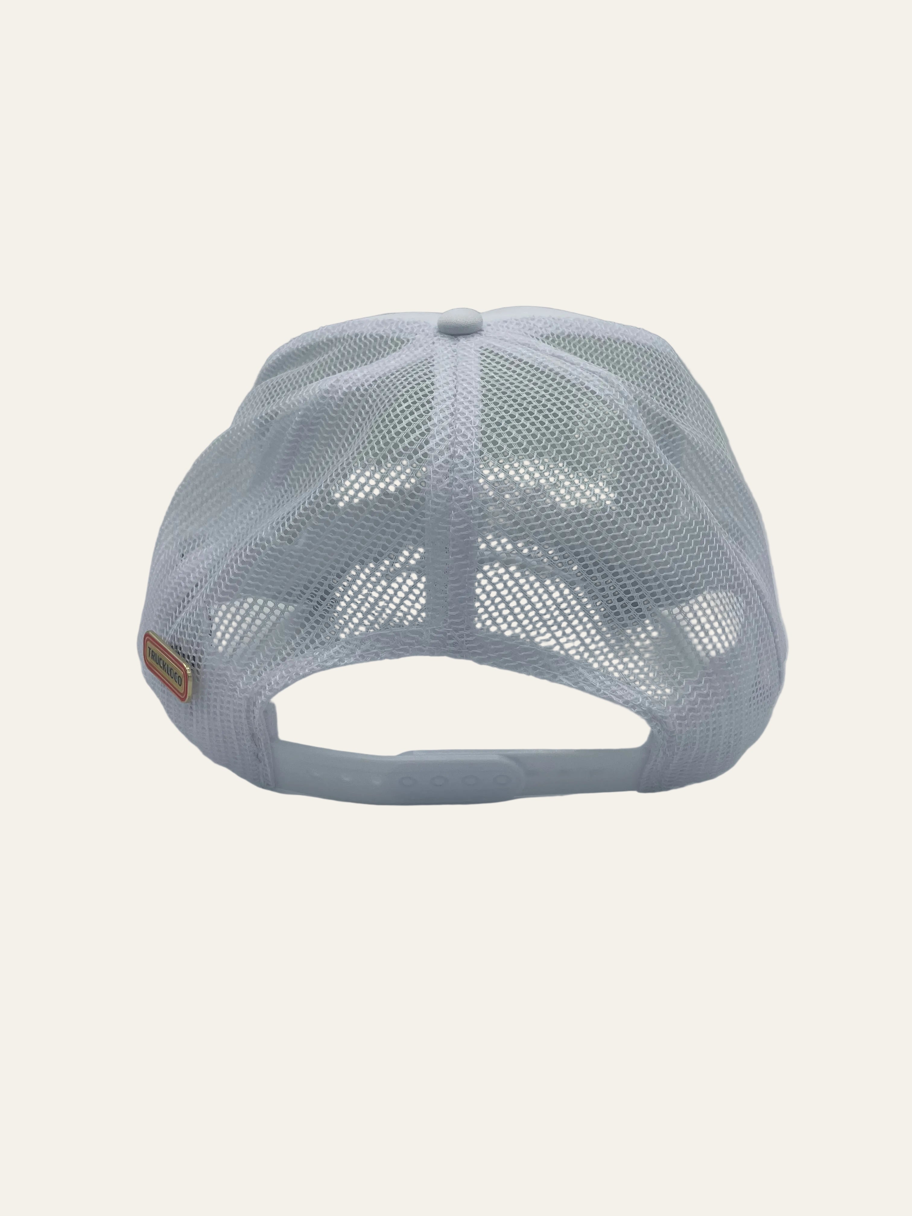 ON THE PONTOON - White Cap with Green Writing